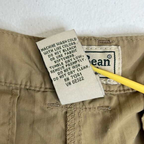 LL Bean Khaki Tan Hiking Pants Cargo Utility Side Elastic Women Size Large Reg - Picture 8 of 14